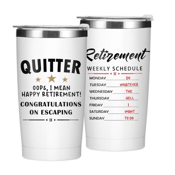 BVIEAKD Retirement Gifts for Women Men, 12 oz Tumbler Insulated Tumblers, Retirement Party Decorations Stainless Steel Tumbler Travel Cup, Coffee Cups for Cold Hot Drinks Retired Gifts