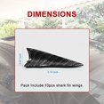 thumbnail image 4 of RULLINE Air Vortex Generator Diffuser Shark Fin 10pcs Set Kit Compatible with Spoiler Roof Wing Pointed End Style Carbon Fiber Pattern, 4 of 4