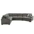 thumbnail image 3 of Convertible U-Shape Futon Sofa Bed, Modern Oversized Upholstered Sectional Sofa Converts to Extra Wide Chaise Lounge Couch, Corner Sofa for Living Room, Bedroom, Apartment, Dorm, Office, Ebony, 3 of 9