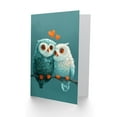 thumbnail image 2 of Valentine's Day Card Two Cute Owls in Love Night Blue Sky Branch Blank Arty Art All Occasion Greeting Card, 2 of 3