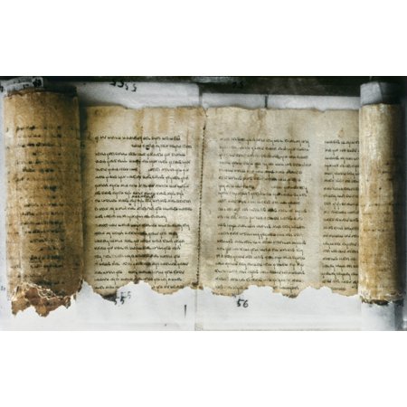 Dead Sea Scroll Nfragment Of Temple Scroll Qumran Cave No 11 1st 2nd Century Bc Rolled Canvas Art 24 X 36 - 