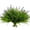Green and Purple, variant on Artificial Plants Outdoor Fake Monkey Grass with Flowers for Pot UV Resistant Plant Decor for Window Garden Patio Hanging Planter Pathway Front Porch (Grass with Flowers)