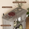 thumbnail image 6 of FANRAL 31.5" Wide Fluted Sideboard Buffet Cabinet with Sliding Door,Adjustable Shelves,Multi-Functional Storage Console for Kitchen Dining Room Living Room,Gray Storage Cabinet, 6 of 7
