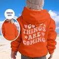 thumbnail image 2 of Oiyii Toddler Girls' Sweet Floral Slogan Pullover Hoodie Back Graphic Long Sleeve Casual Hooded Sweatshirt Daily Pullover Top,Orange, 2 of 5
