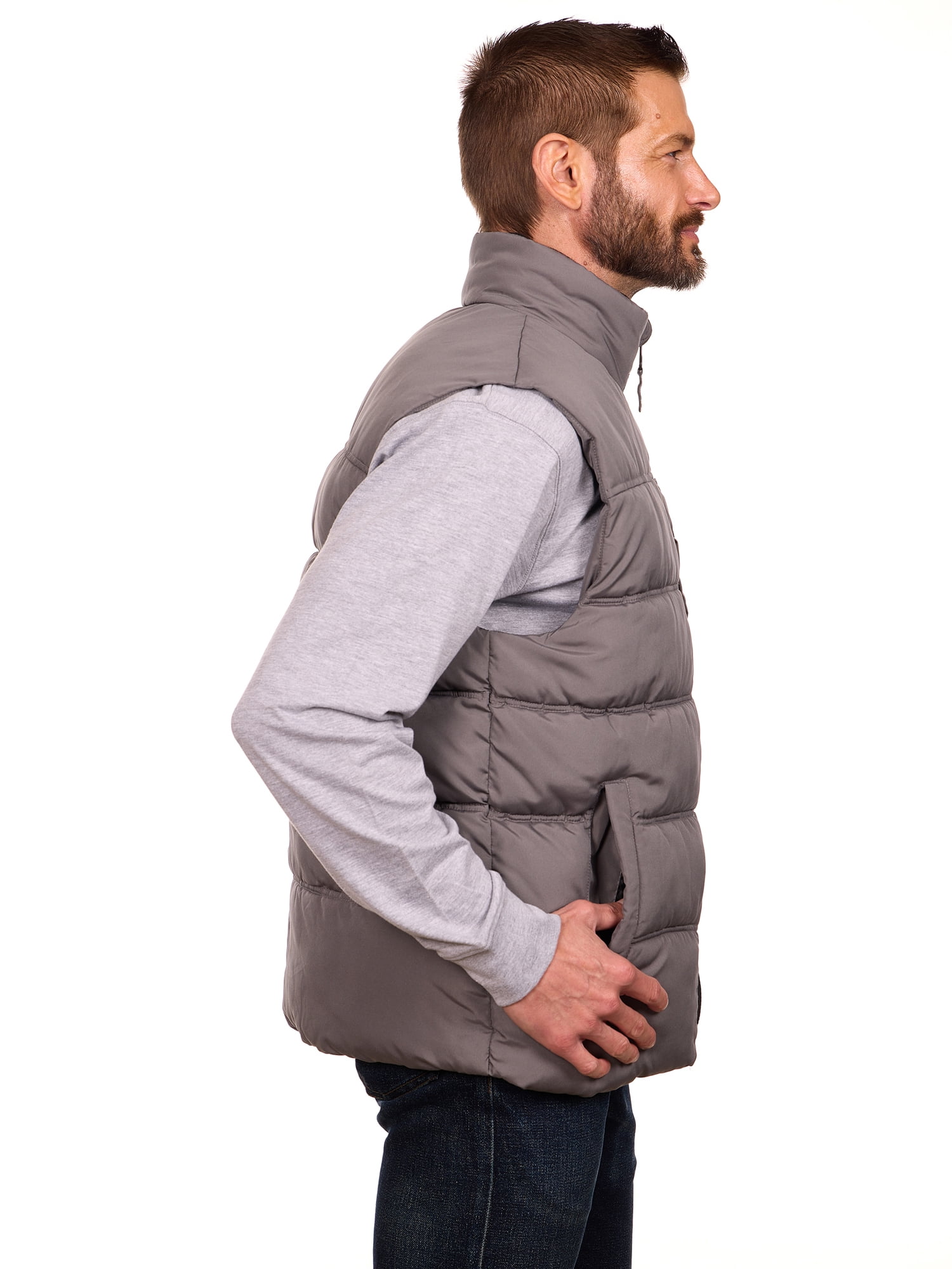 Bass Creek Outfitters Men's Double Needle Quilted Puffer Vest, Sizes M-XXL