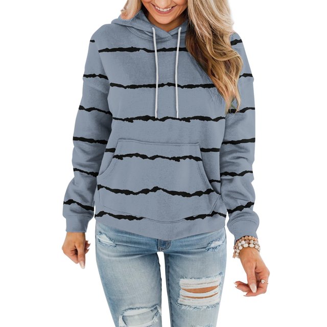 MeetoTime Women's Color Block Hoodie Fall Fleece Long Sleeve Crew Neck Oversized Hooded Sweatshirt Pullover Tops