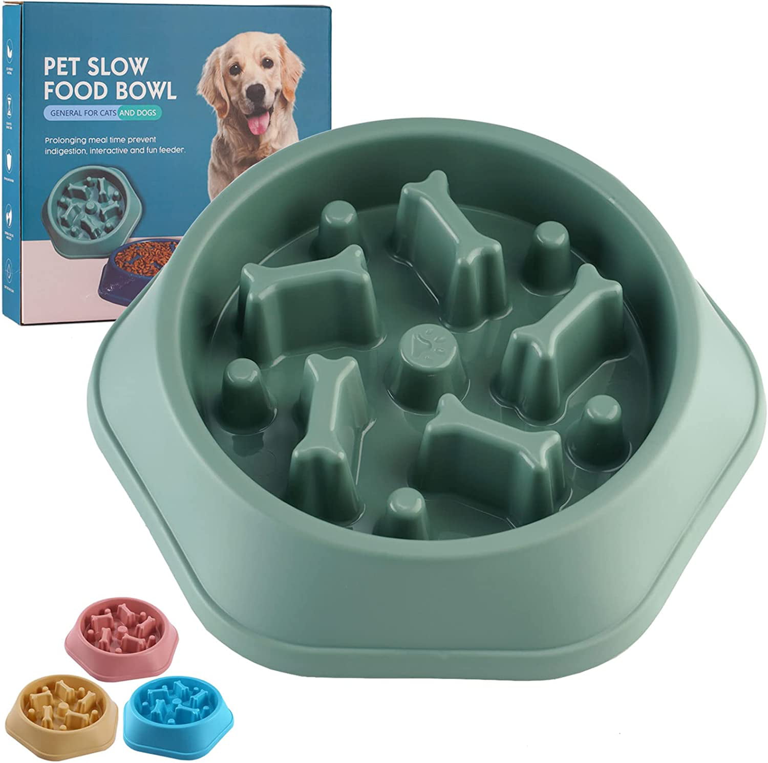 Small and Large Set Fun and Healthy Feeders Because of Paws Set of 2 Silicone Dog Slow Feed Bowls 