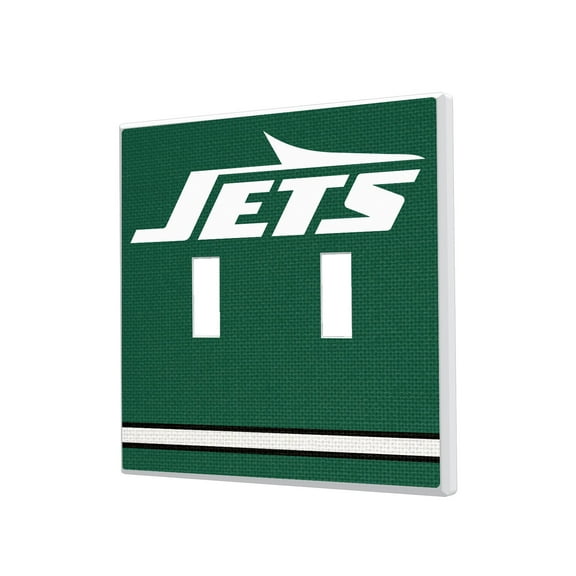 New York Jets Stripe Double Toggle Light Switch Plate
