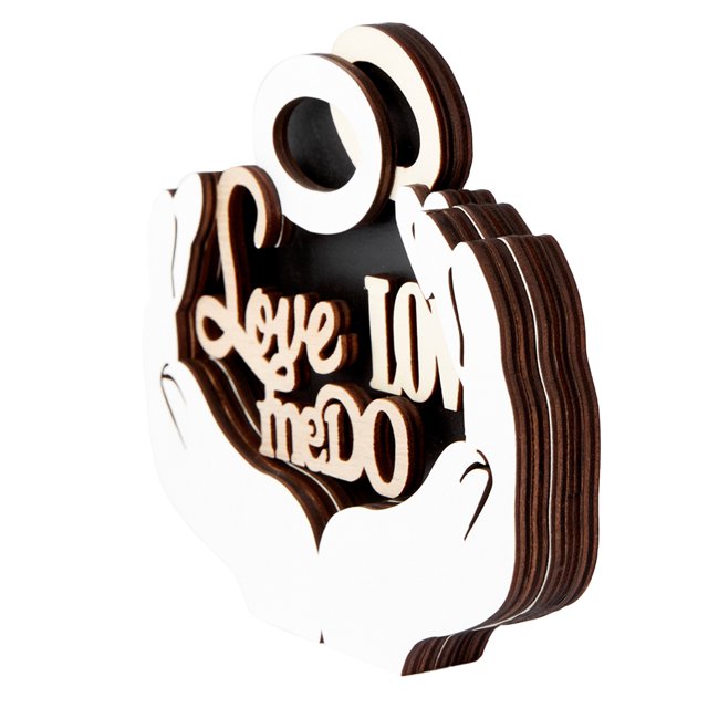 Moyic Wood Wedding Hands Heart Multi-layer Table Happy Lover Supplies Decoration Bride Groom Festival Party Crafts Decor Desktop Type2