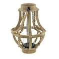 thumbnail image 6 of DecMode Beige Reclaimed Wood Beaded Decorative Candle Lantern, 6 of 9