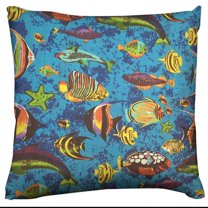 Cotton Fish Aquarium Animal Print Decorative Throw Pillow/Sham Cushion Cover