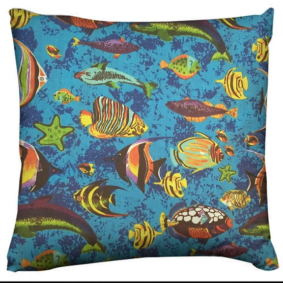 Cotton Fish Aquarium Animal Print Decorative Throw Pillow/Sham Cushion Cover