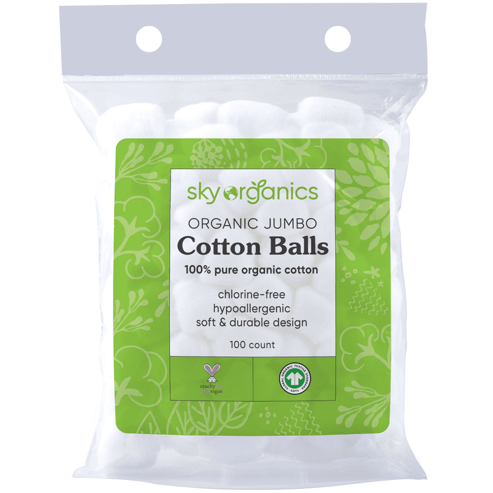 Organic Cotton Balls by Sky Organics (100 ct.) Fragrance & Chlorine