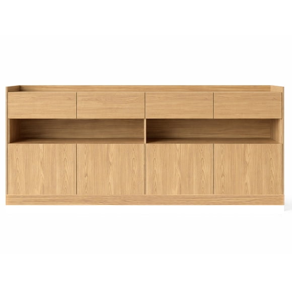 Mueble Credenza para Comedor con Cajones Nairobi, Bufetera Mueble Madera con 4 Puertas, Alacena De Almacenamiento Blanco Organizadores Estantería De 3 Niveles para Sala