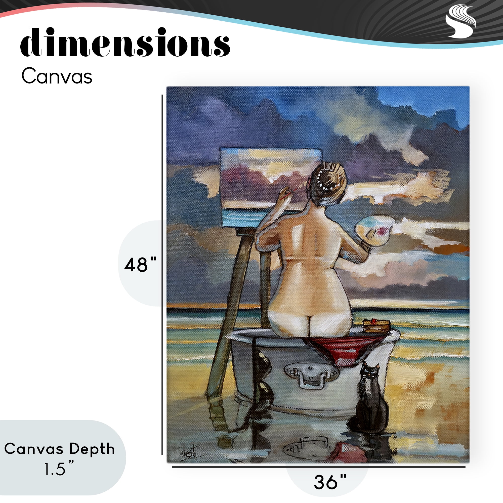 Stupell Industries Painting Up A Storm Canvas Wall Art, design by Ronald West