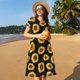 thumbnail image 4 of Easygdp Sunflower (2) para Vestido Transpirable de Mujer, Vestido Suelto de Manga Corta con Pliegues y Bolsillos para el Verano, 4 of 6