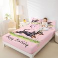 thumbnail image 3 of Homewish Dachshund Balloon Bed Sheets,Happy Birthday Print Full Size Sheets,Pink,Colorful Party Hat Decor,4-Piece,1 Flat Sheet, 1 Fitted Sheet and 2 Pillowcases, 3 of 6