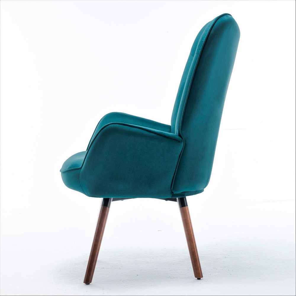 US Pride Furniture Kreedence 26.38" W Microfiber Wing Back Armchair, Greynish Blue