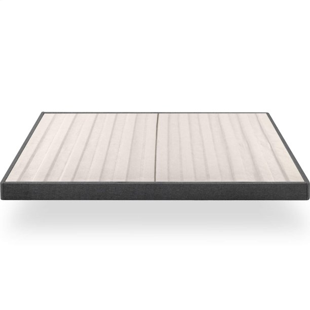 ZINUS Upholstered Metal and Wood Box Spring / 4 Inch Mattress Foundation / Easy Assembly