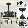 thumbnail image 2 of Maxax Candlestick Ceiling Fan with Light, 21" Black Vintage Ceiling Fan with Remote Control, 6 Speeds Reversible Timing Ceiling Fan for Bedroom, Living Room, 2 of 5