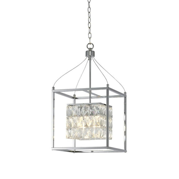 Bethel International Chandelier Chrome Metal & Crystal