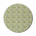 thumbnail image 1 of Floral Mouse Pad for Computers, Flowers on a Cream Tone Background, Round Non-Slip Thick Rubber Modern Gaming Mousepad, 8" Round, Cream Multicolor, by Ambesonne, 1 of 2