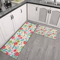 thumbnail image 2 of Pioneer Flower Floral Print Pattern Kitchen Rugs Sets Of 2,Anti Fatigue Kitchen Mat Rugs Non Slip Washable,Decorative Kitchen Floor Mats for Kitchen,Sink,Laundry,17"x30"+17"x47", 2 of 7