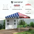 thumbnail image 4 of 10' x 10' Pop Up Canopy Tent w/ Sidewall, Height Adjustable Instant Sun Shelter w/ Storage Pockets, American Flag Print, 4 of 7