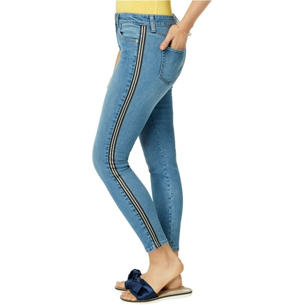 maison Jules Womens Racer Stripe Skinny Fit Jeans Blue 10