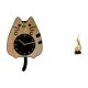 thumbnail image 1 of Reloj de pared decorativo con forma de gato, reloj de pared moderno de madera para colgar en la pared, escultura abstracta de fuego en acrílico,, 1 of 8