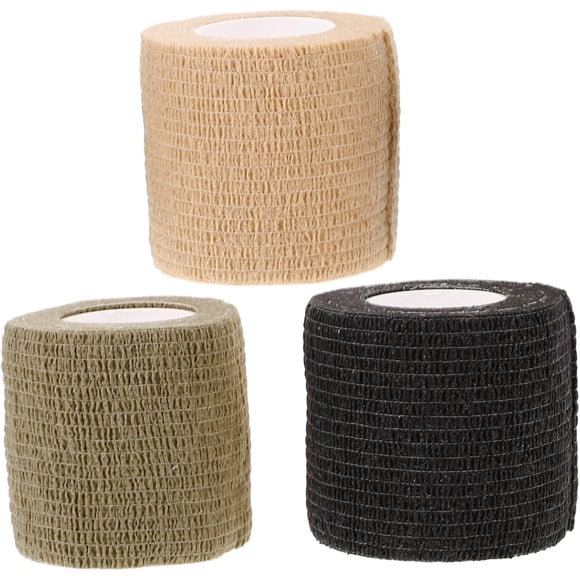 PinesC 3pcs Adhesive Tape Sports Protector Band Vet Wrap Grip Cover Sports Wrap Tape - Proof Sports Tapes Sports Wrist Tape Camo Tape Bandages Medical Kit Non-Woven Fabric Telescopic Green 5.5X5.5X5CM