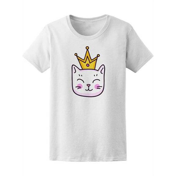 Cute White Kitten Princess T-Shirt Women -Image by Shutterstock, Female Small