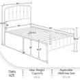 thumbnail image 4 of Renwick Twin Size Metal Platform Bed with Arched Headboard and Footboard for Adult, White, 4 of 9