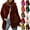 A_Brown, variant on Women Faux Fur Coat Long Sleeve Fluffy Jacket Open Front Fuzzy Winter Warm Lapel Shaggy Coats Outerwear Cute Overcoat Red XL