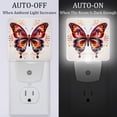 thumbnail image 2 of Butterfly LED Square Night Lights - Energy Efficient Plug-in Wall Lamp with Auto Sensor, Soft Glow Illumination - for Bedroom, Nursery, Bathroom - Set of 2, White, 2 of 6