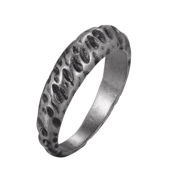 VNOX Men's Stainless Steel Hammered Surface Ring Classic Simple Signet Style Pinky Finger Statement Rings