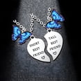 thumbnail image 2 of DESIGNICE Funny Tall & Short Best Friend Heart Matching Pendant Necklace Set - 2PCs, Butterfly Charm, Perfect for Women - Bestie, Sister, Christmas & Birthday Gifts, 2 of 3