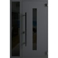 thumbnail image 5 of Front Exterior Prehung Steel Door / Ronex 0130 Grey / Side Exterior Window Sidelite / Entry Metal Modern Painted W36+12" x H80" Left hand Inswing, 5 of 5