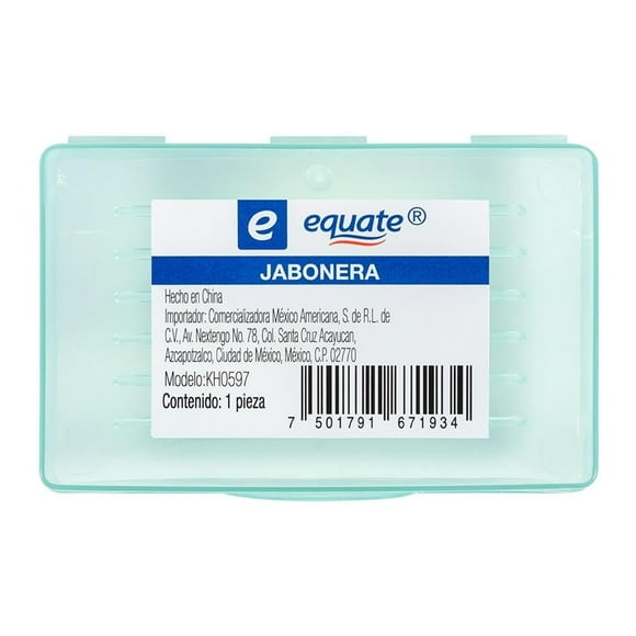 Jabonera de plástico Equate 1 pza