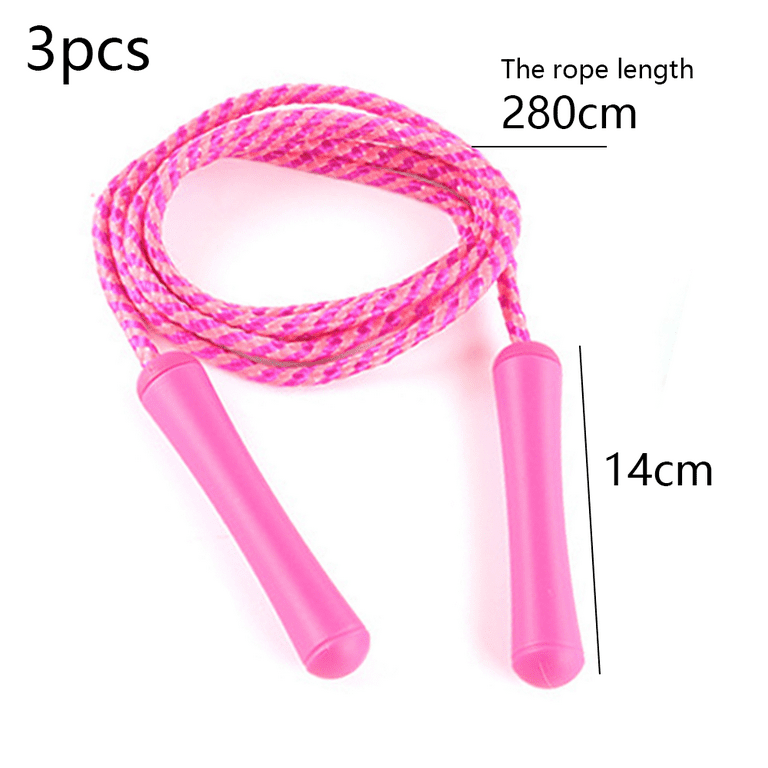 FITMYFAVO Jump Rope Cotton Adjustable Skipping Weighted jumprope for  Women，Adult and Children Athletic Fitness Exercise Jumping Rope (Pink)