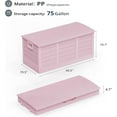 thumbnail image 2 of RONG-3 Foldable 75 Gallon Outdoor Storage Box, Plastic Storage Containers with Lid, Patio Deck Box Furniture for Garden, Pool, Balcony, Yard (Pink), 2 of 9
