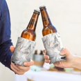 thumbnail image 2 of Can Sleeves 2 Pack Cool Neoprene Insulated Bottle Jackets Marble Grey Gold Beer Can Coolies for Birthday Party Decoration (3.9In X4.9 In), 2 of 3