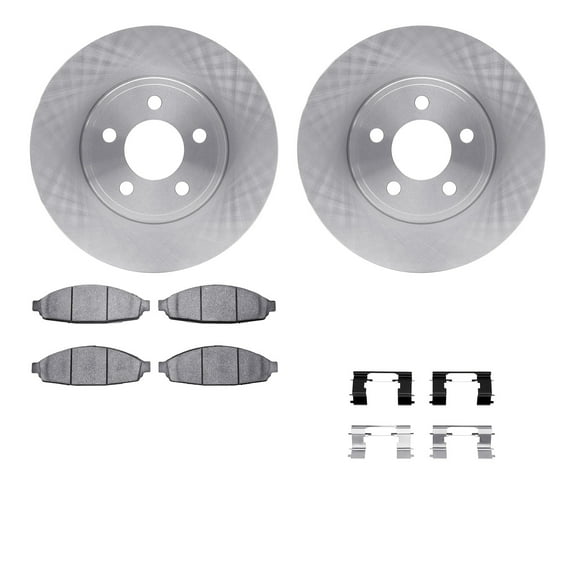 Dynamic Friction Company Front Brake Rotors with 5000 Advanced Brake Pads includes Hardware 6512-56110