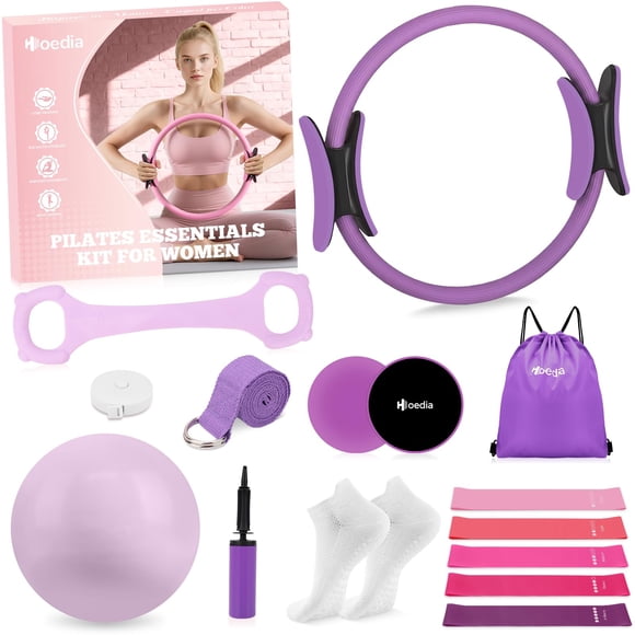 Kit de Pilates Hoedia para Mujer con Anillo, Pelota, Bandas, Cinta y Más
