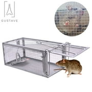 Gustave 2Pcs Rat Trap Cage Humane Mouse Traps Animal Pest Mouse Control Bait Catch -11*5.5*4.3 inch