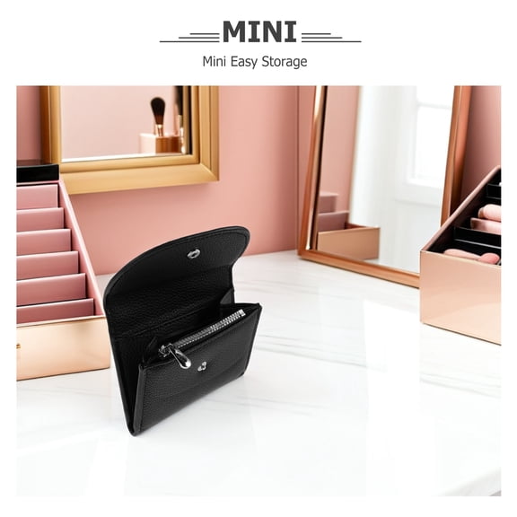 LOLIPPYY Ultra Thin Black Credit Card Wallet Small Minimalist Pouch for Everyday Use and Travel