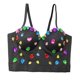 thumbnail image 1 of Women Spaghetti Strap Push Up Padded Corsets Camisole Colorful Rhinestones Beaded Fish Boned Bustier Crop Top Clubwear 40 light green, 1 of 5