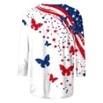 thumbnail image 4 of TARIENDY Womens 4th of July Shirt 3/4 Length Sleeve Red White Blue Graphic Tees Plus Size 250 Years Patriotic Blouses White XL, 4 of 5