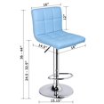thumbnail image 4 of Leopard Bar Stools, Modern PU Leather Adjustable Swivel Bar Stool with Back, Set of 2 ( Light Blue ), 4 of 10