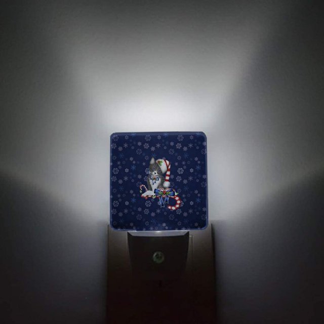 Night Light Plug in LED Lamp Automatic Sensor Night Lights Plug into Wall Western Texas Star Rustic Wood Farm Pattern Bedroom Hallway Bright Decor Square Dim FYBTO s for Kids Children Girl